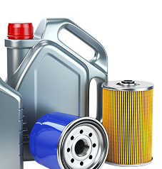 Oil and filter with a can of motor oil, for vehicle maintenance. | Driver's Choice