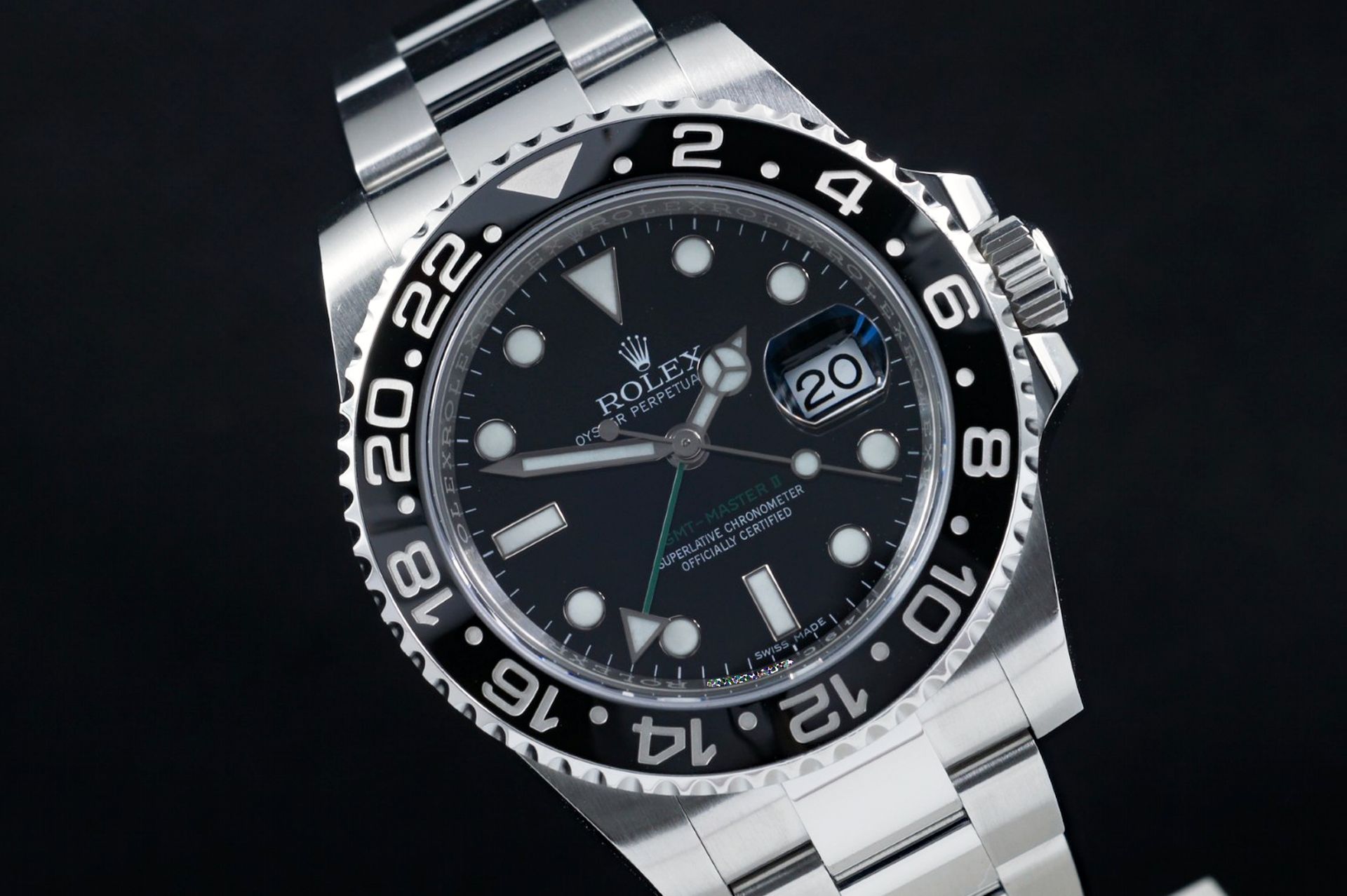 Foto horloge vooraanzicht op RobsWatchPlaza van een: Rolex GMT-Master II 116710LN
