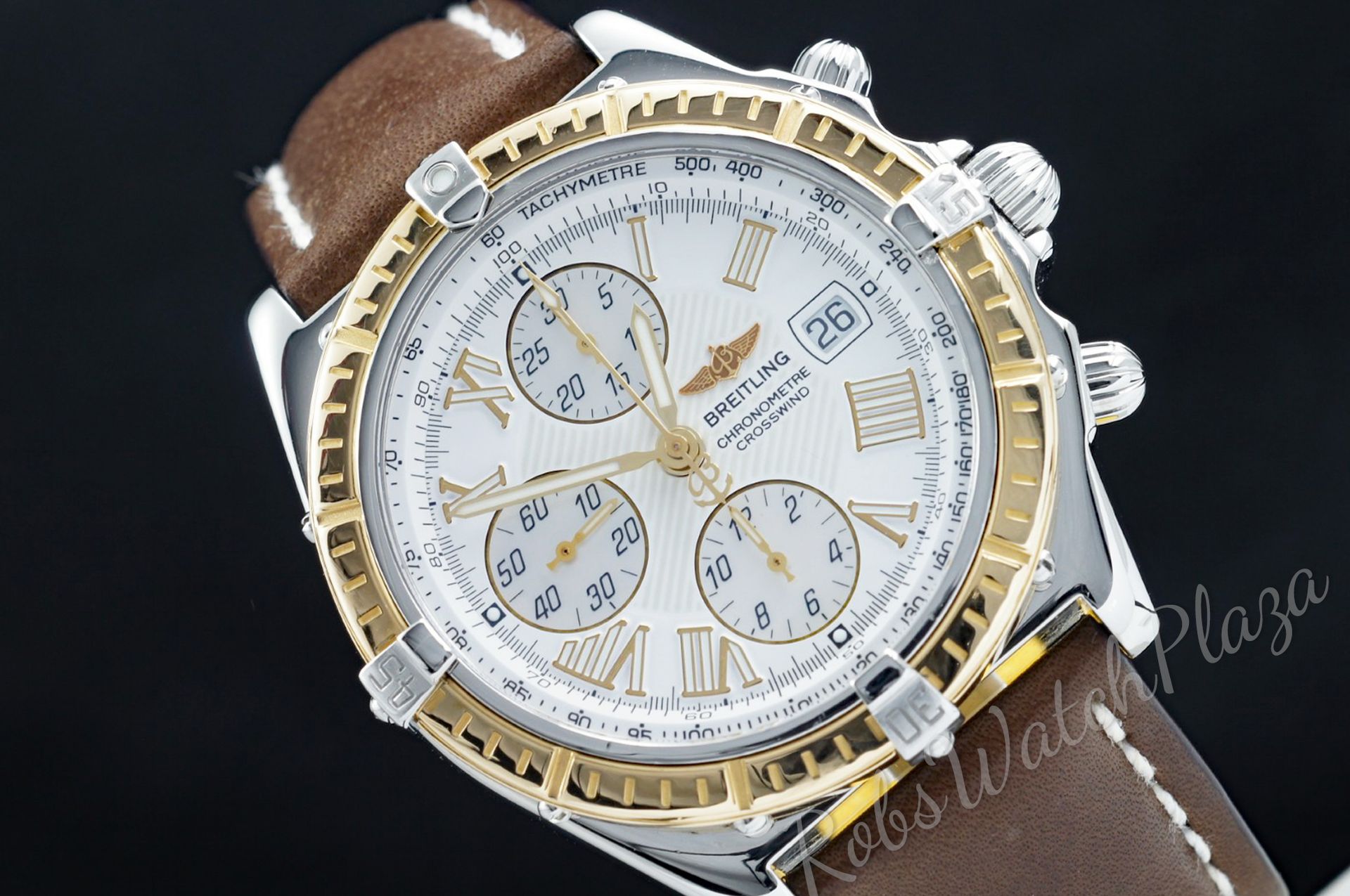 Foto horloge vooraanzicht op RobsWatchPlaza van een: Breitling Crosswind Chronograph g/st D13355