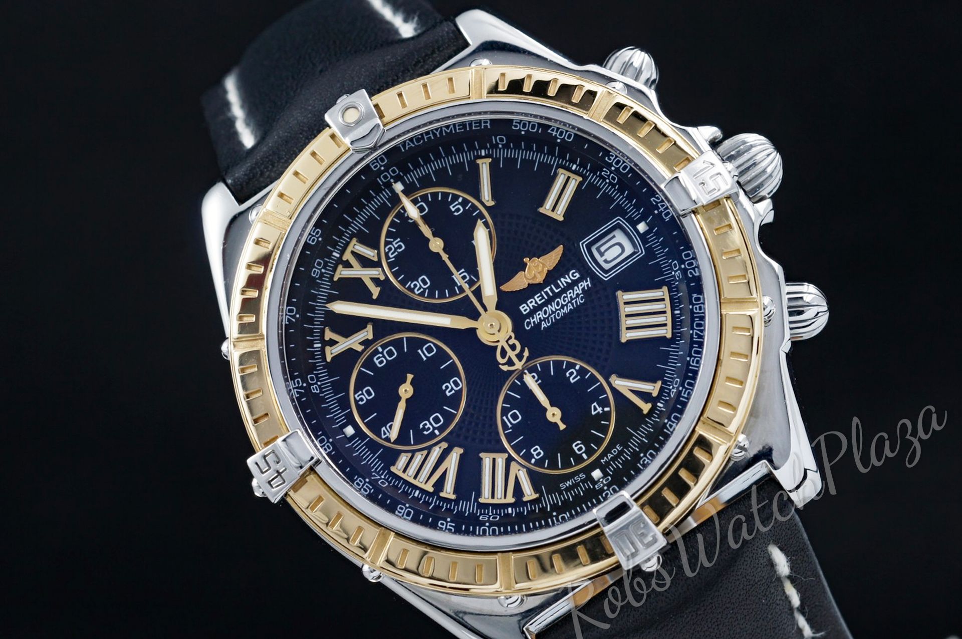 Foto horloge vooraanzicht op RobsWatchPlaza van een: Breitling Crosswind Chronograph g/st D13055