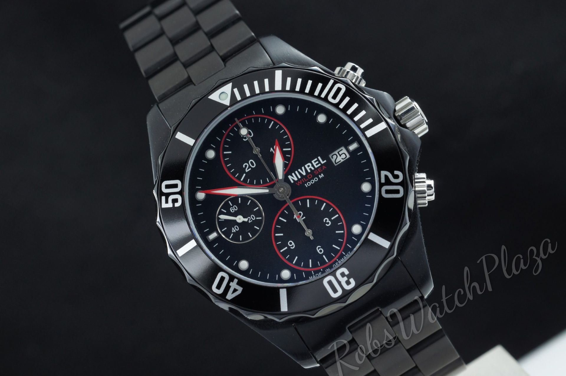 Horloge vooraanzicht: Nivrel Wild Sea Chronograph Black PVD (limited) n-541-001