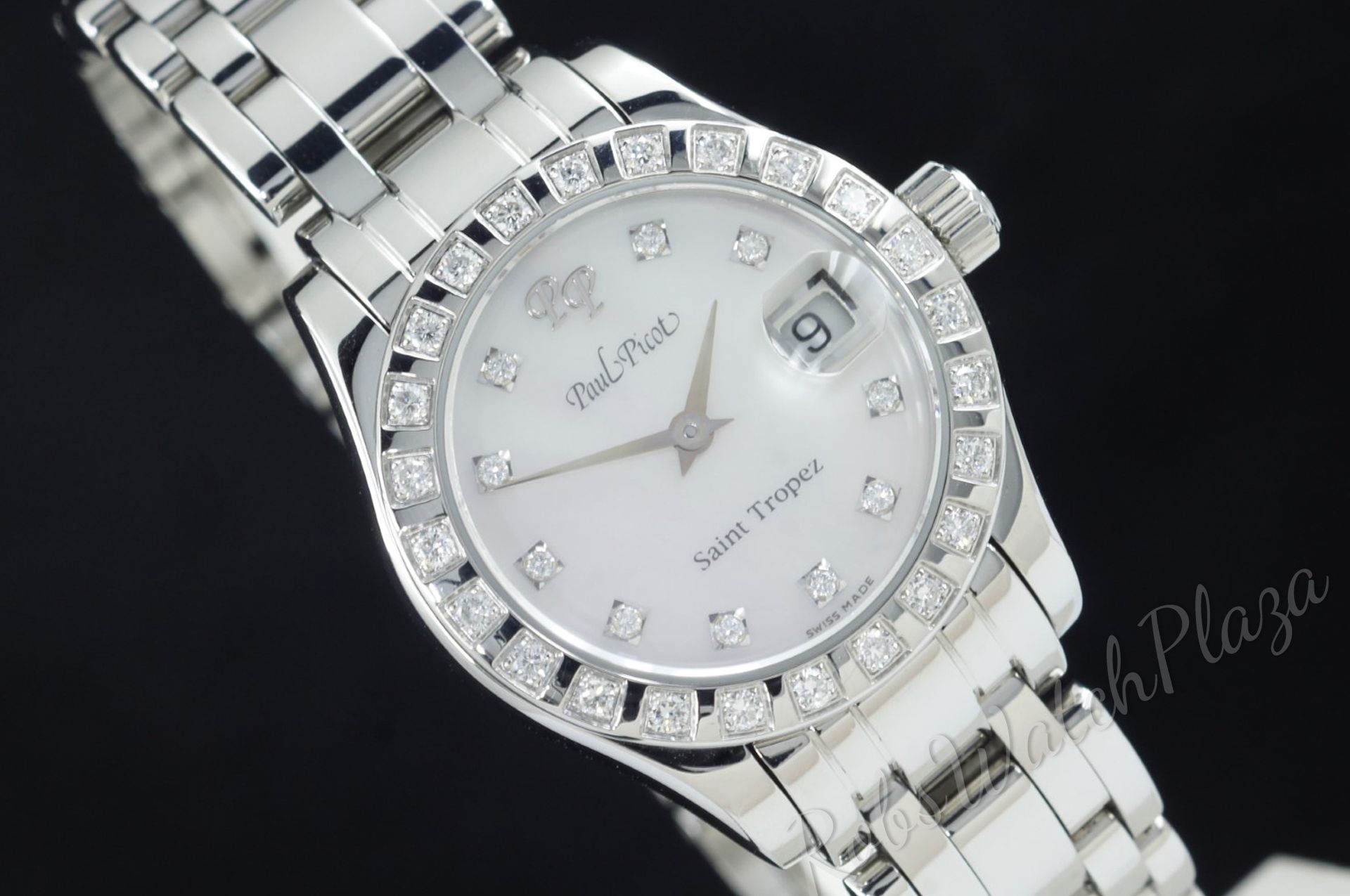 Horloge vooraanzicht: Paul Picot Saint Tropez Diamonds Ladies MOP Dial Quartz 4084