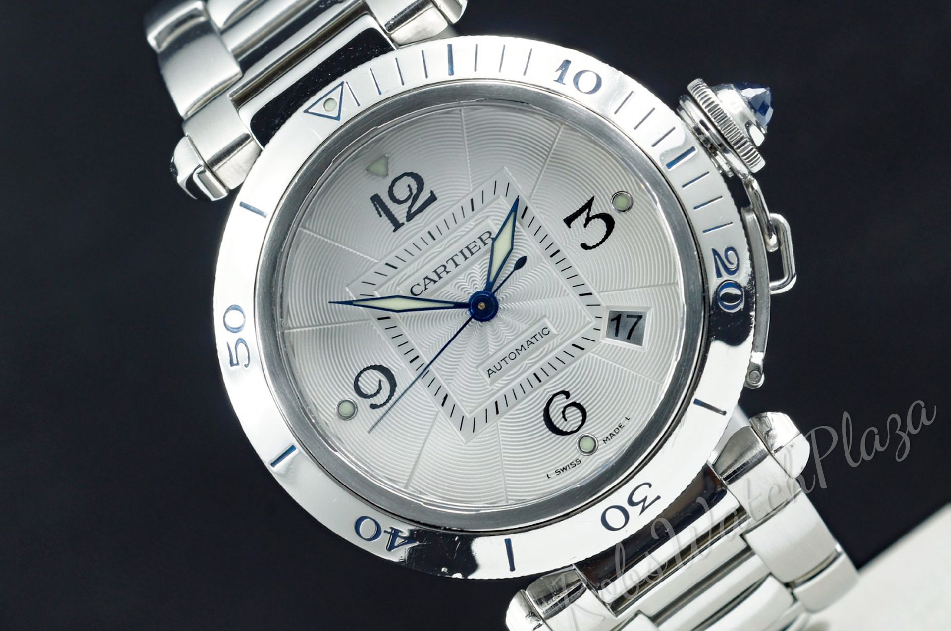 Foto horloge vooraanzicht op RobsWatchPlaza van een: Cartier Pasha de Cartier Automatic 38mm 2379