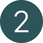 White number 2 inside a dark teal circle