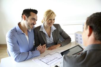 Couple meeting with broker