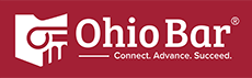 The ohio bar logo is on a red background.