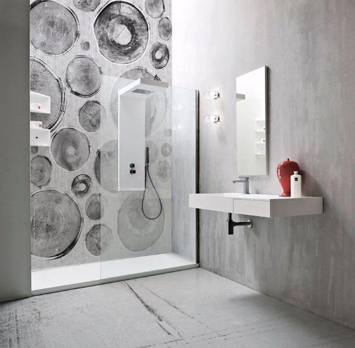 carta da parati con rivestimento per bagno