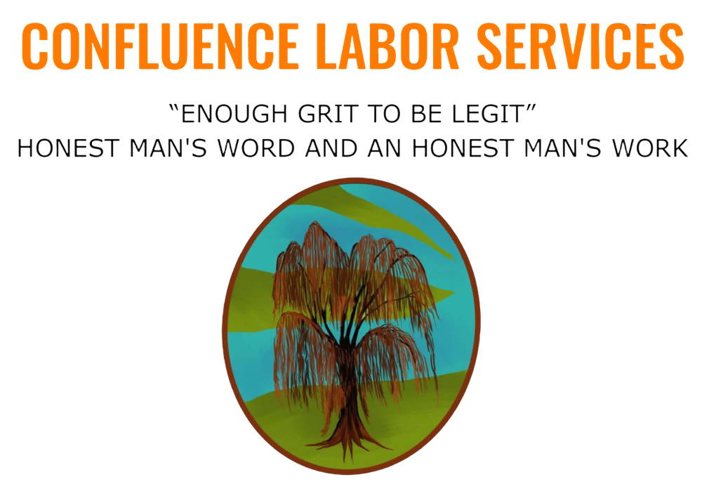 Logo featuring a person on a riding lawnmower against a green backdrop. Text reads 