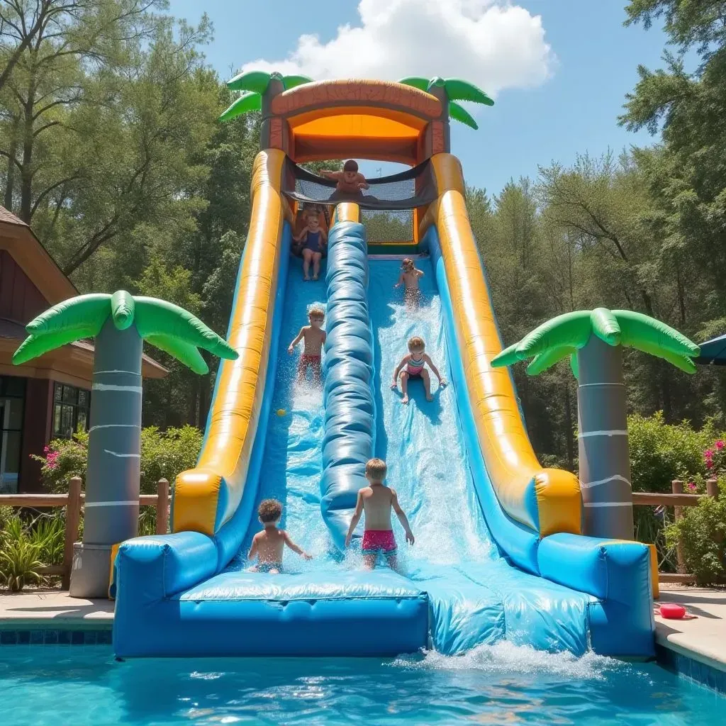 Indoor bounce house stressing the risks of cheap, unsafe rentals