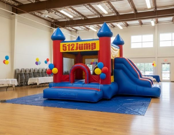 Indoor bounce house setup for safe parties in any weather