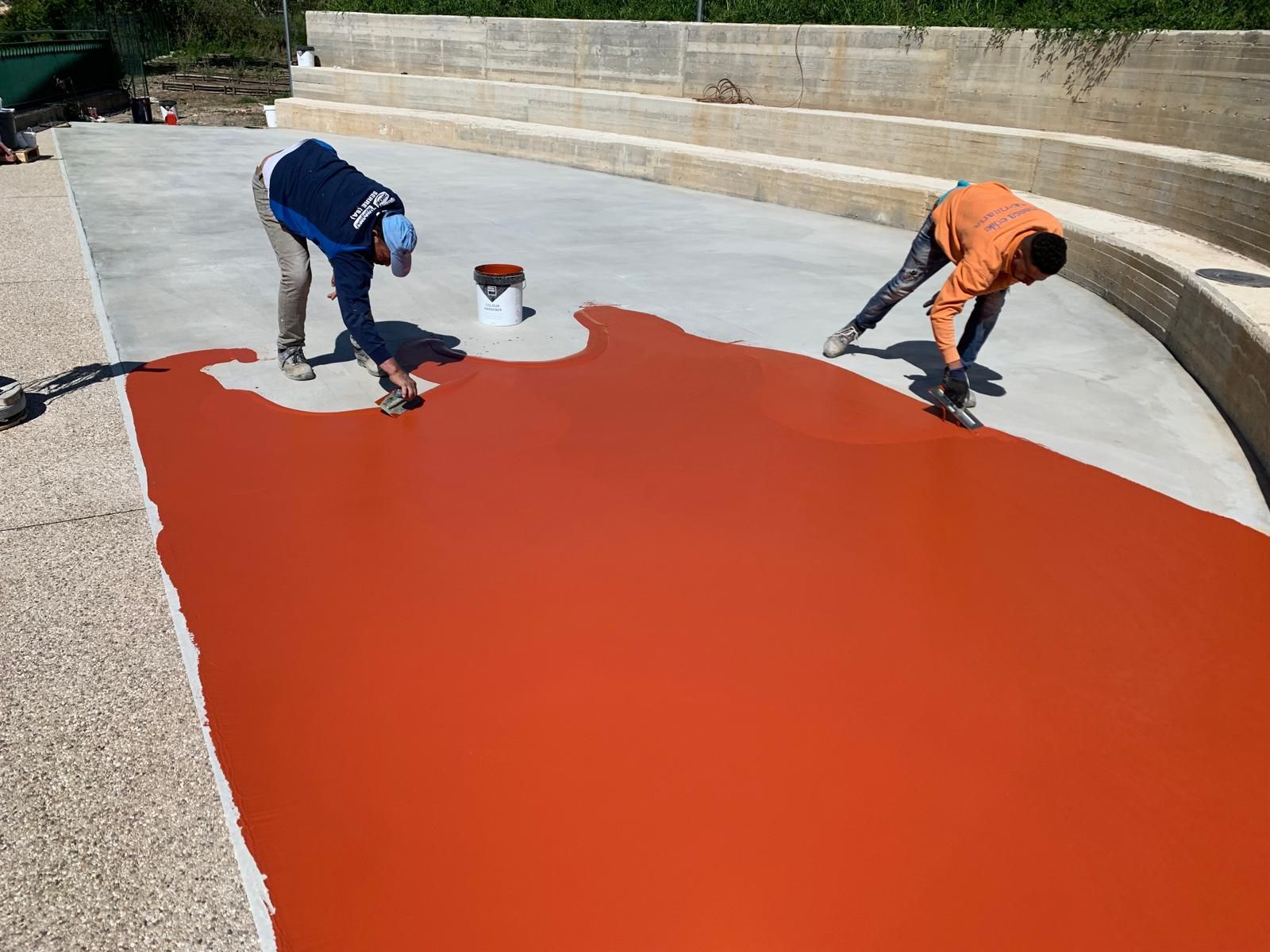 pavimenti in gomma colata