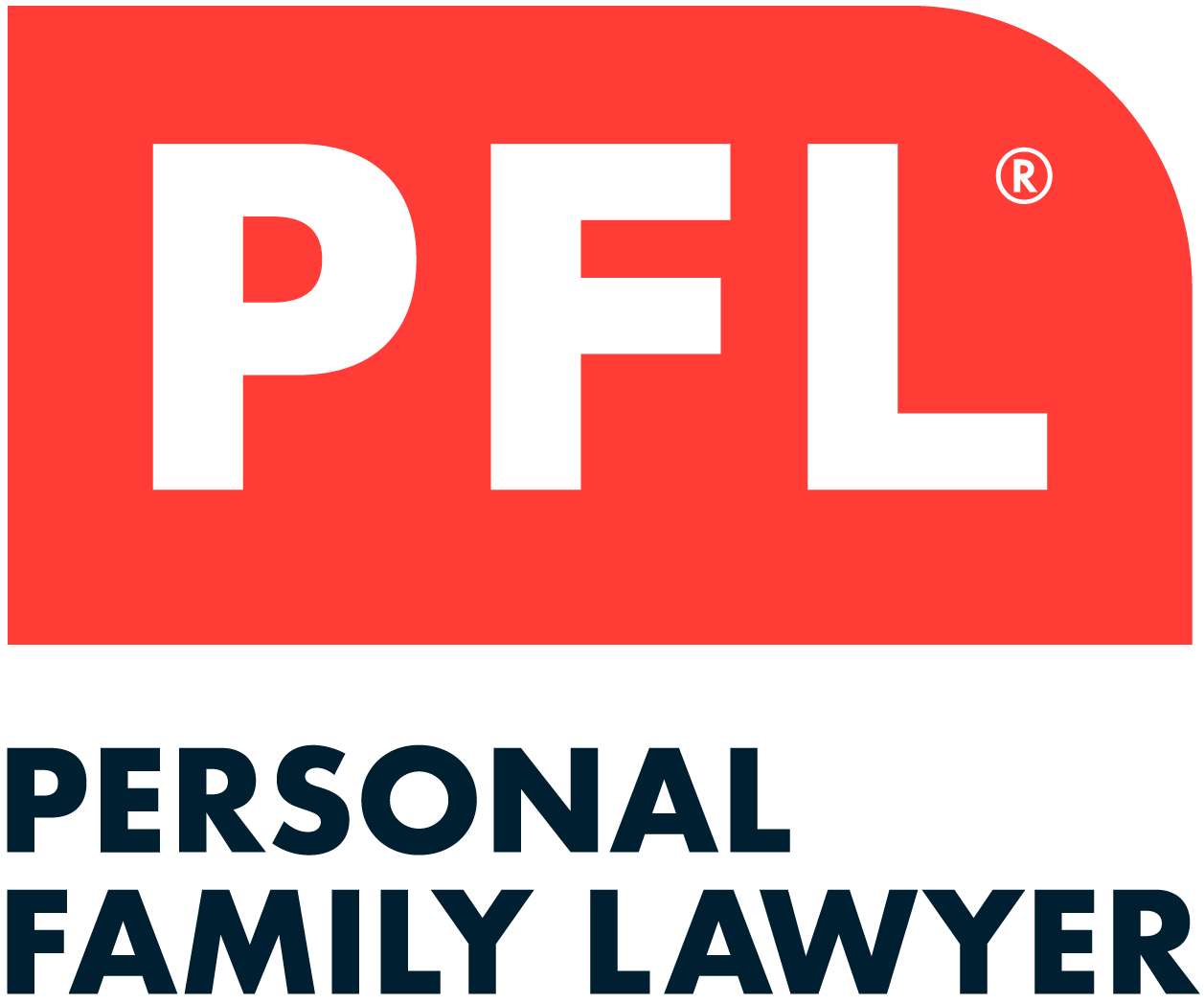 PFL logo: White letters on red background with 