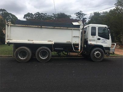 White Tipper Truck — Earthmoving & Excavation in Somersby, NSW