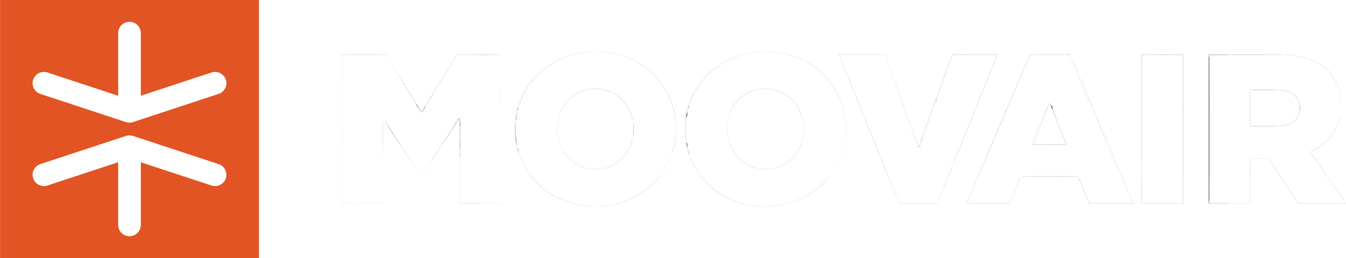 Logo composé d'un élément graphique et de texte blancs sur fond orange.