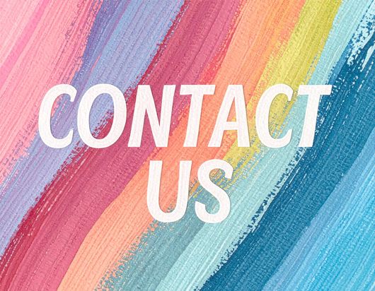 Colorful contact us banner with paint strokes representing Green Valley Painters customer service.