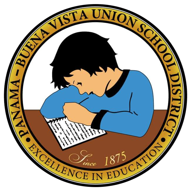 Seal of Panama-Buena Vista Union School District, featuring a student studying.