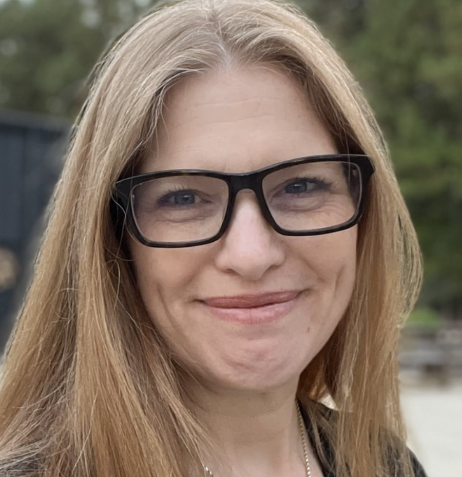 Jenny Owens, Bledsoe County instructor, wearing a black professional outfit