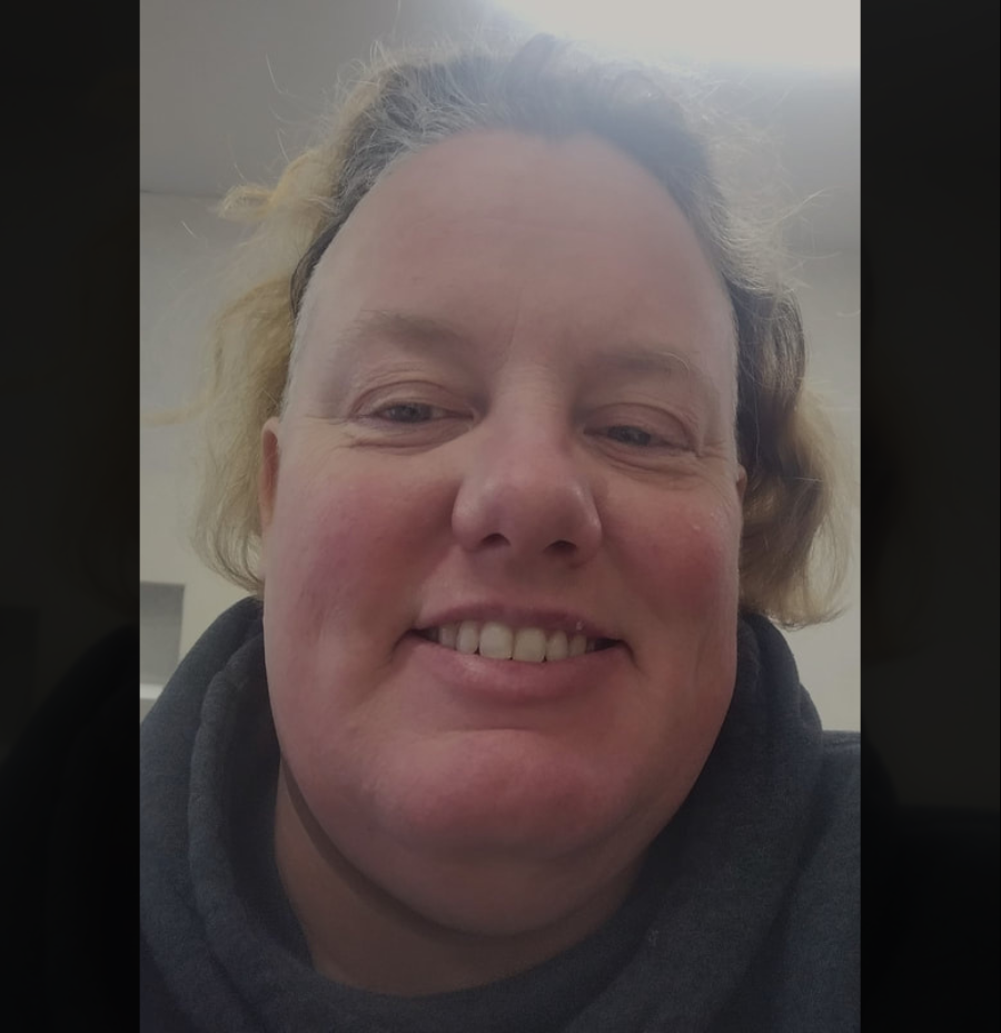 Gretchen Hillis, Hamilton County instructor, wearing a dark gray outfit