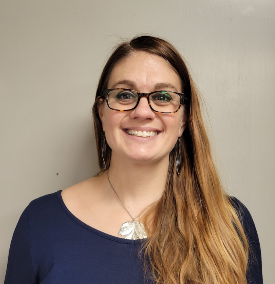 Kathleen Gleason, Rhea County ESL instructor, wearing a blue professional outfit