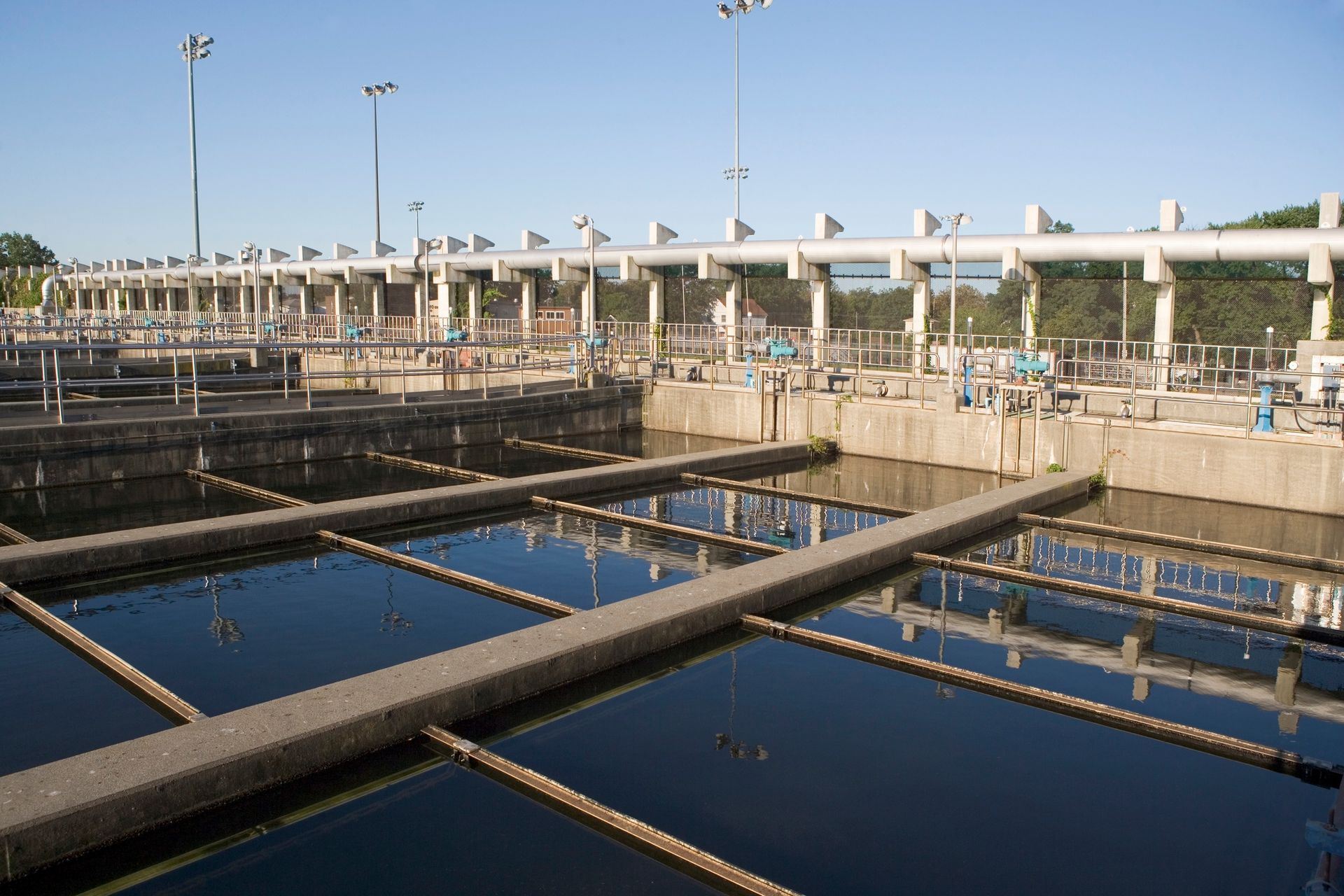 USA, New York State, New York City, Water treatment plant