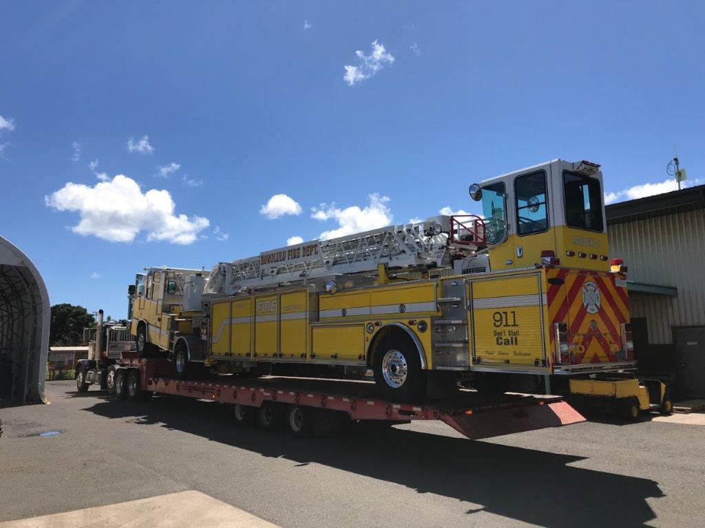 Transporting a Fire Truck
