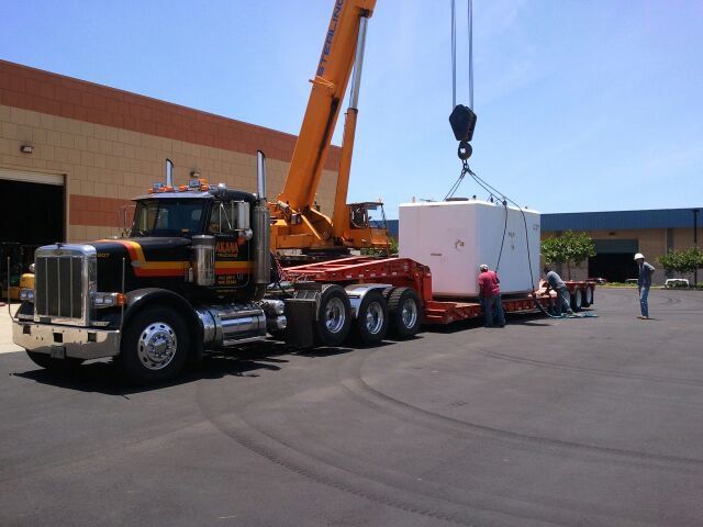 Goods being loaded onto the truck