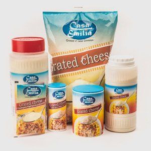 Confezioni di formaggio grattuggiato a marchio Casa Emilia