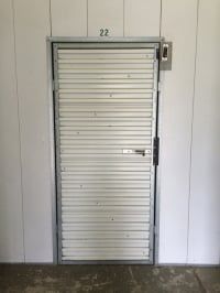 A door to one of the 5x8x14 storage units