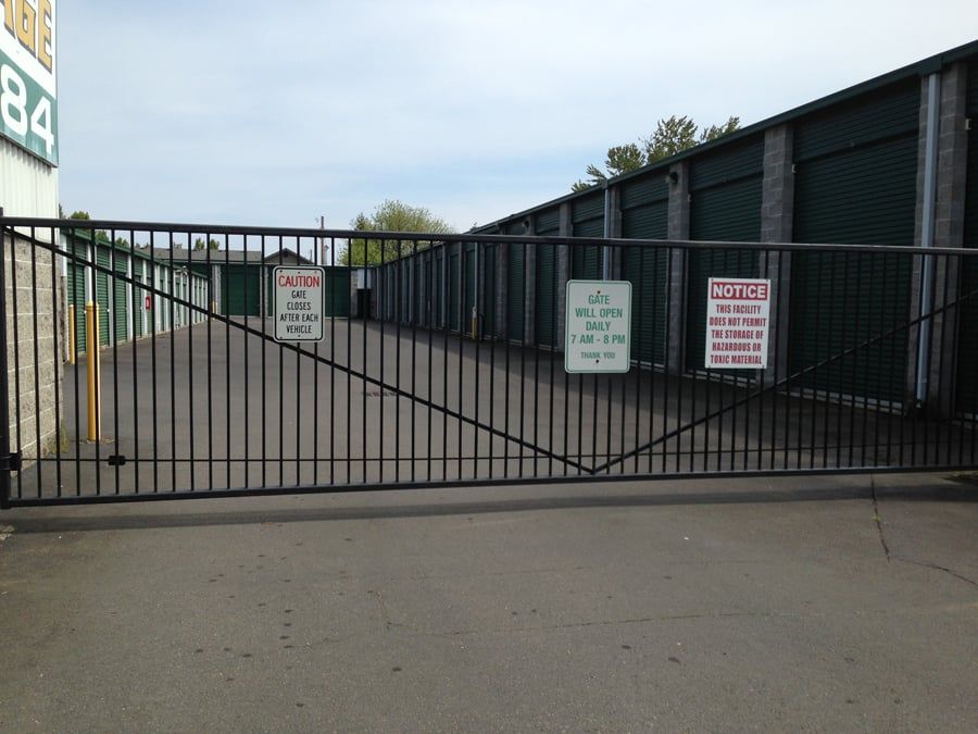 Closed Gate to Storage Units