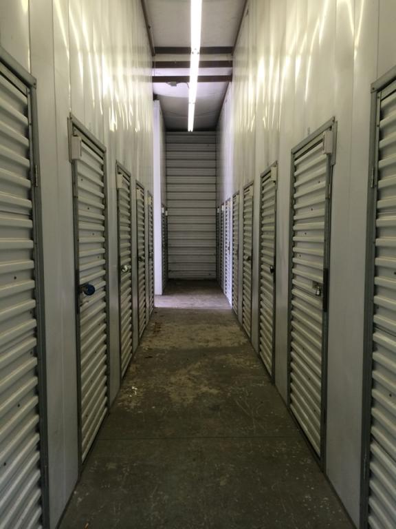 Hallway with Storage Lockers on Each Side