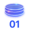 Three stacked blue circles with a 