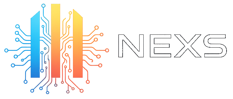 Logo: circuit board design in blue-orange gradient with 