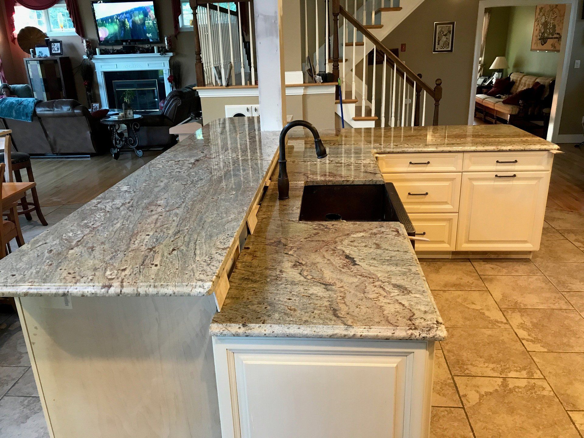 Tiered Marble Countertops in Saint James, NY