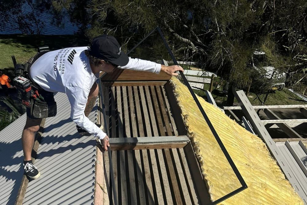 Roofing contractor doing a roof replacement in Northern Rivers