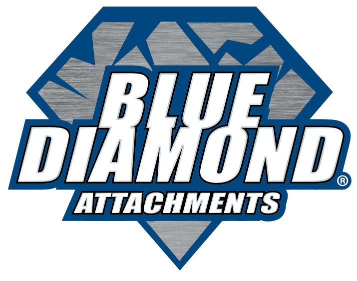 A blue diamond attachments logo on a white background