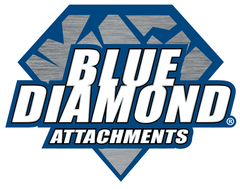 A blue diamond attachments logo on a white background