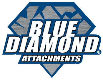 A blue diamond attachments logo on a white background