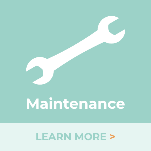 An icon of a wrench with the words `` maintenance '' below it.