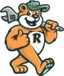 A cartoon teddy bear is holding a wrench and giving a thumbs up.