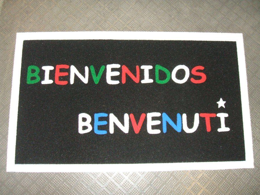 zerbino con messaggio di benvenuto