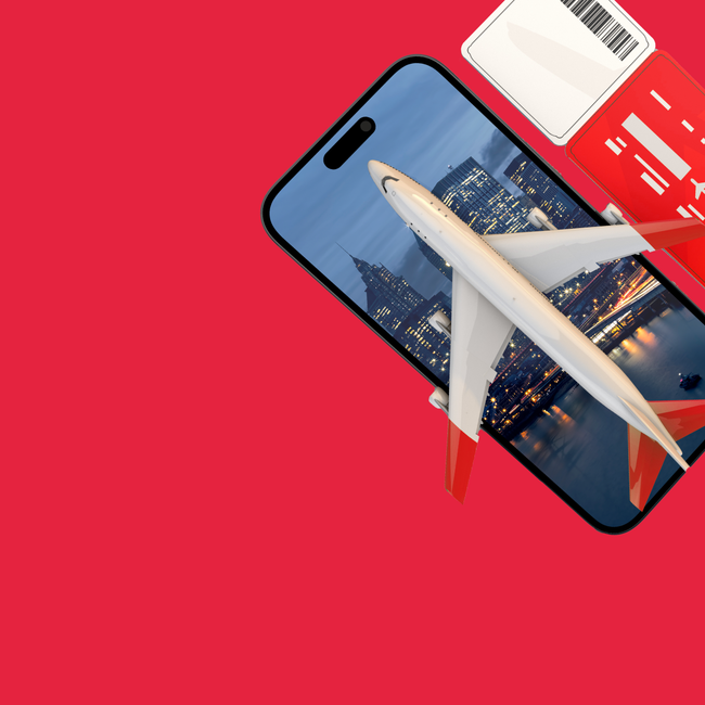 A cell phone with a picture of an airplane on the screen