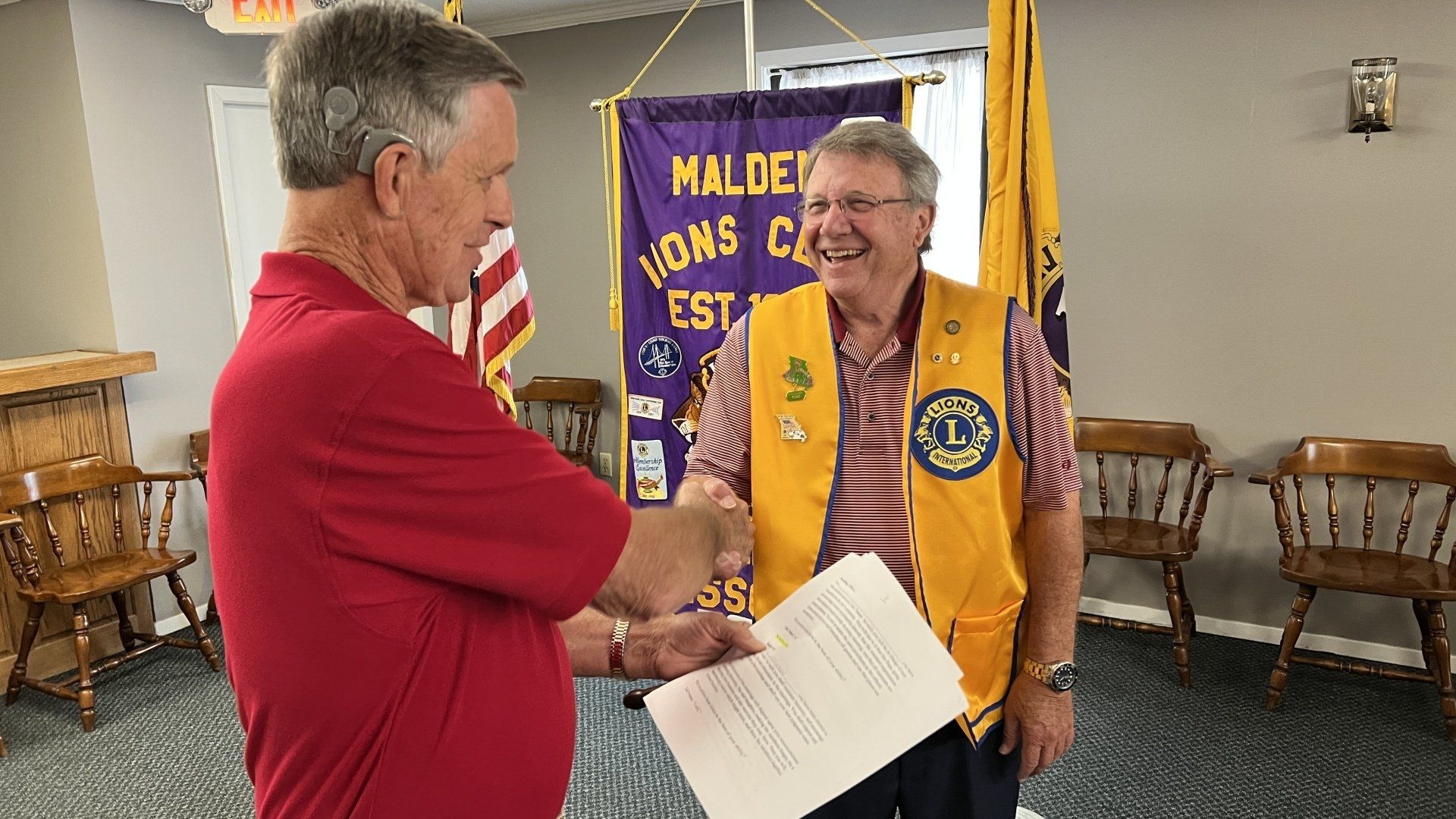 Photo of Lion Steve Johnson inducted as Tail Twister