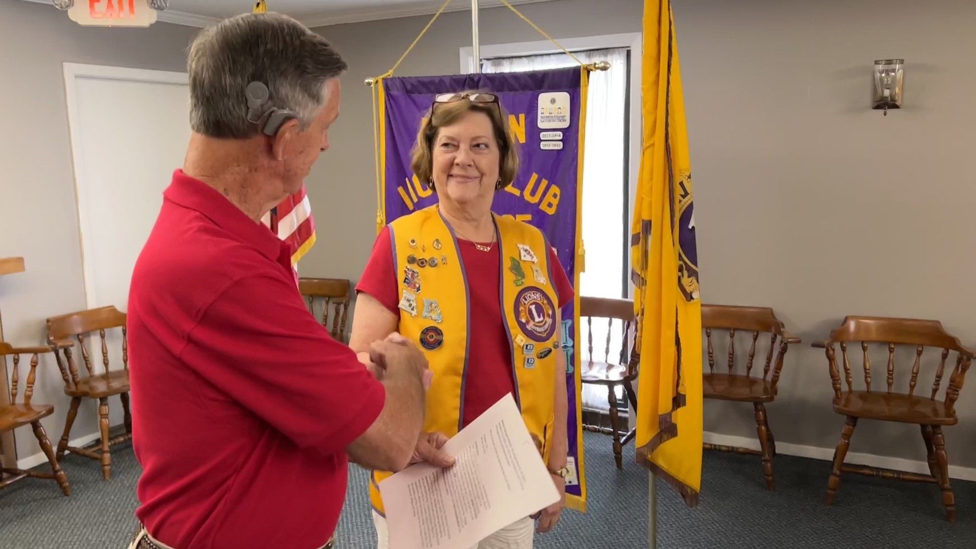 Photo of Lion President Marilyn Reaves Installed as treasurer