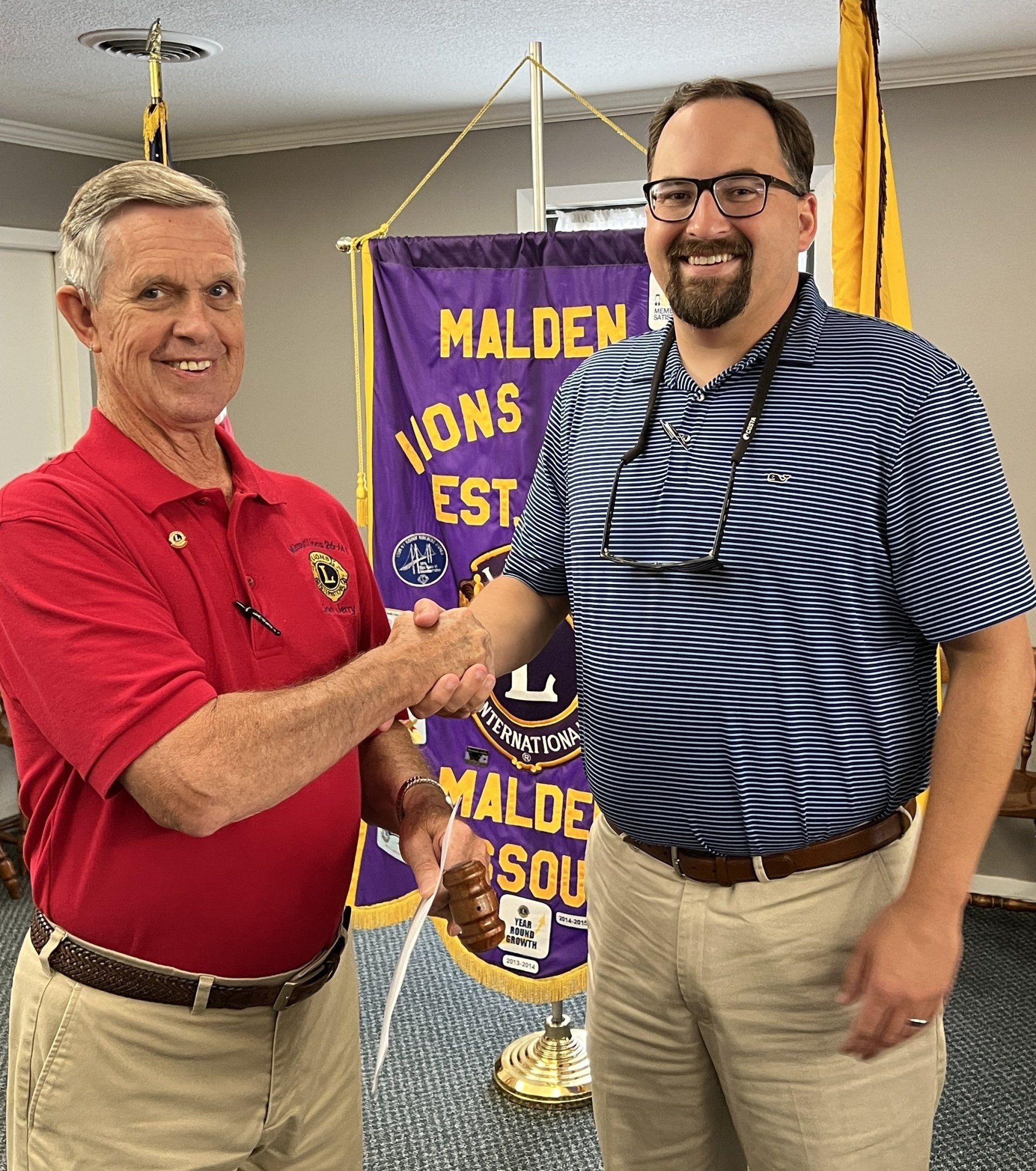 Photo of Lion President Austin Holiman swearing in.