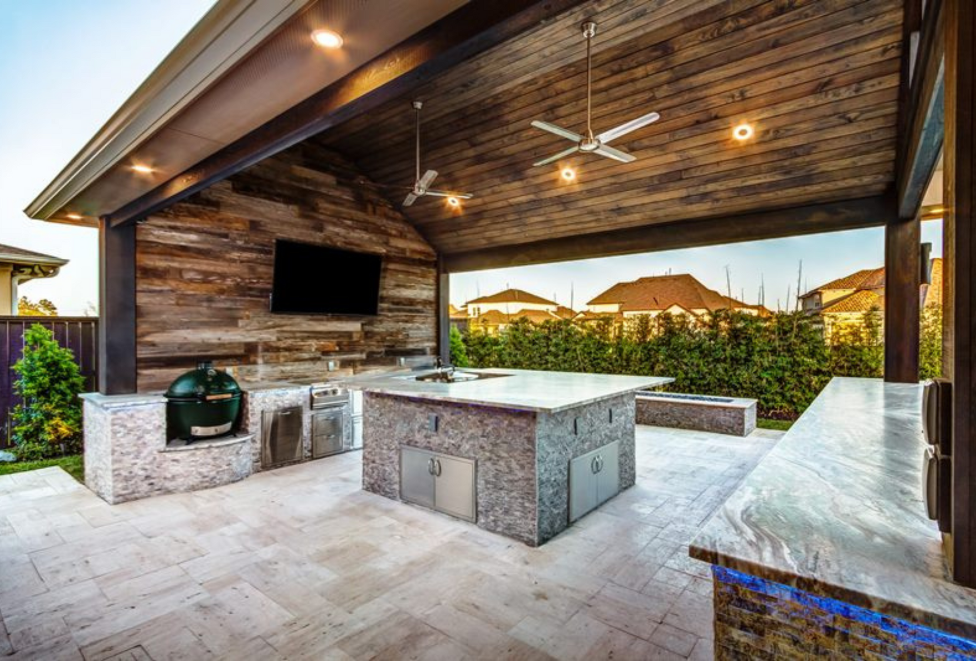 large outdoor covered kitchen