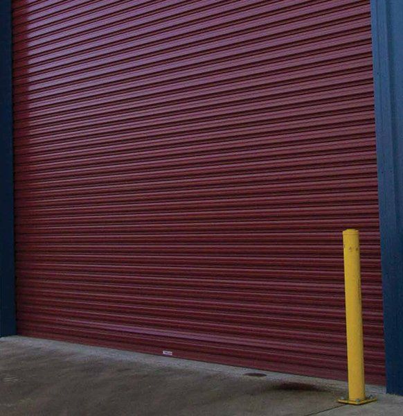 Industrial Red Roller Door — Garage Doors in Cairns, QLD