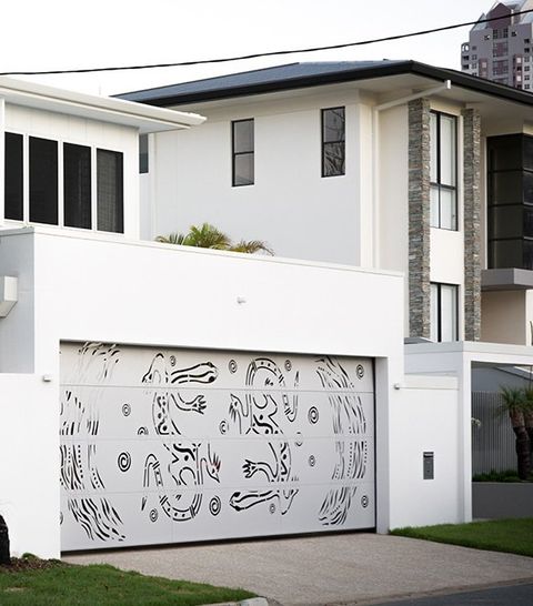 Specialty Garage Door with Artwork — Specialty Doors in Cairns, QLD