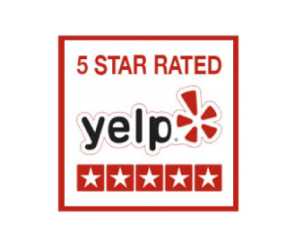 a yelp logo that is 5 star rated