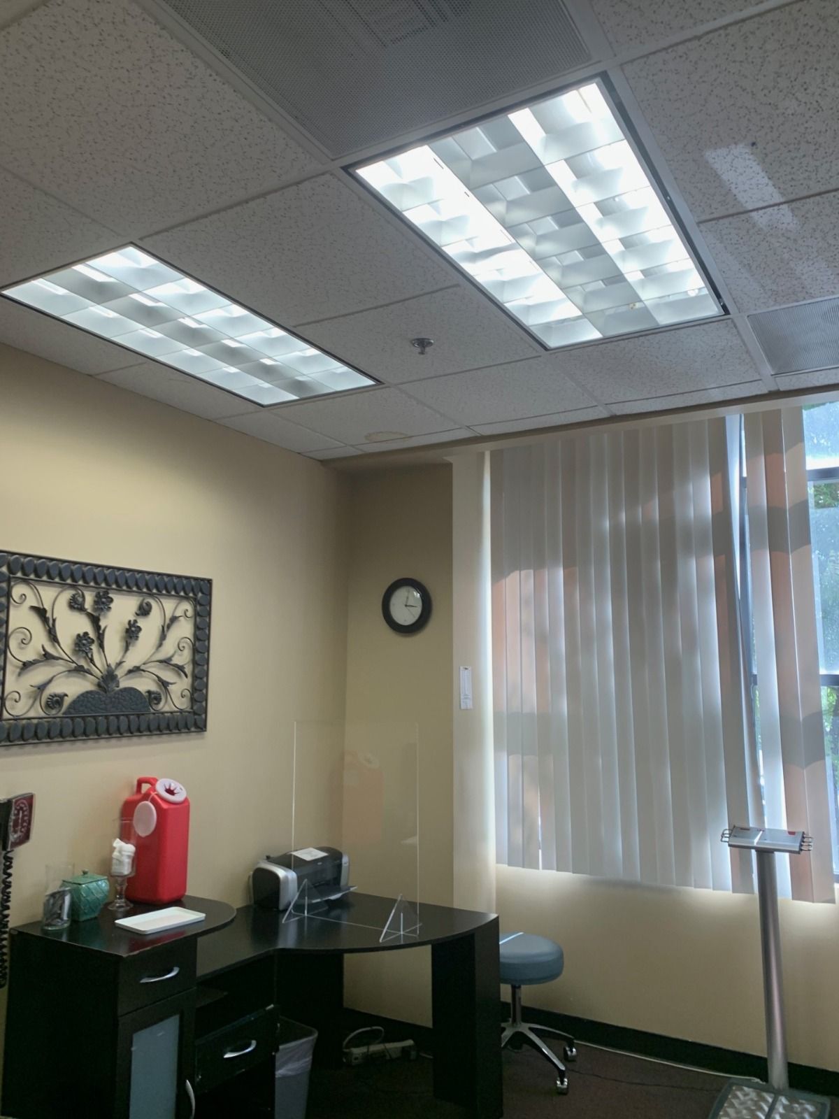 commercial office lighting installation