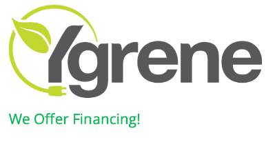 The logo for ygrene says we offer financing.